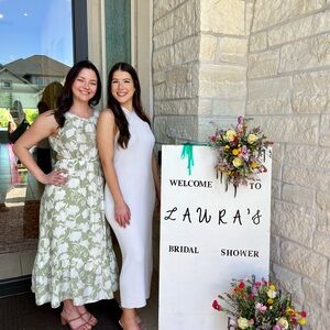 Green floral maxi dress